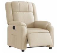 vidaXL Fauteuil Inclinable Électrique, Chaise de Relaxation avec Dossier et Repose-Pied Réglables, Siège de Salon, Moderne, Crème Tissu