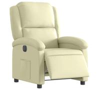 vidaXL Fauteuil inclinable électrique – cuir véritable – crème