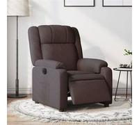 Vidaxl Fauteuil Inclinable Électrique Marron Foncé Tissu Marron