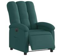vidaXL Fauteuil inclinable électrique – dossier et repose-pied réglables, tissu vert foncé