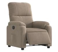 vidaXL Fauteuil inclinable électrique – dossier et repose‑pied réglables – taupe tissu microfibre