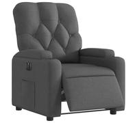 vidaXL Fauteuil électrique inclinable Dossier et repose‑pied réglables Tissu gris foncé