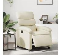 vidaXL Fauteuil inclinable électrique – dossier & repose-pied réglables, crème similicuir