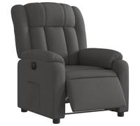 vidaXL Fauteuil inclinable électrique – Chaise de relaxation, accoudoirs, dossier – Tissu gris foncé
