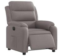 vidaXL Fauteuil relax électrique inclinable avec accoudoirs Tissu Taupe