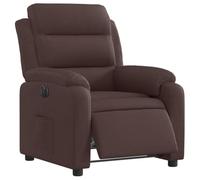 vidaXL Fauteuil Inclinable Électrique, Chaise de Relaxation avec Dossier, Siège avec Accoudoirs, Fauteuil TV de Salle de Séjour, Marron Foncé Tissu