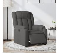 vidaXL Fauteuil inclinable électrique – Chaise de relaxation, accoudoirs, dossier – Tissu gris foncé