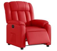 vidaXL Fauteuil Inclinable Électrique, Chaise de Relaxation avec Dossier, Siège avec Accoudoirs, Fauteuil TV de Salon, Moderne, Rouge Similicuir