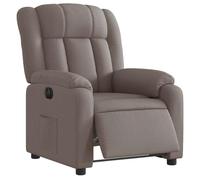 vidaXL Fauteuil Inclinable Électrique, Chaise de Relaxation avec Dossier, Siège avec Accoudoirs, Fauteuil TV de Salle de Séjour, Taupe Tissu