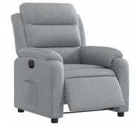 vidaXL Fauteuil inclinable électrique – Relaxation, dossier et accoudoirs, tissu gris clair