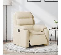 vidaXL Fauteuil inclinable électrique TV – dossier réglable, accoudoirs, tissu crème