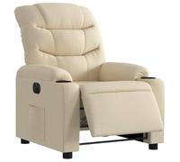 vidaXL Fauteuil inclinable électrique – Chaise de relaxation, dossier et accoudoirs – Tissu crème