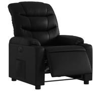 vidaXL Fauteuil Inclinable Électrique, Chaise de Relaxation avec Dossier, Siège avec Accoudoirs, Fauteuil TV de Salon, Moderne, Noir Similicuir