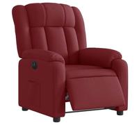 vidaXL Fauteuil Inclinable Électrique, Chaise de Relaxation avec Dossier, Siège avec Accoudoirs, Fauteuil TV de Salle de Séjour, Rouge Bordeaux Tissu