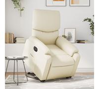 vidaXL Fauteuil inclinable électrique crème similicuir