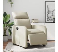 vidaXL Fauteuil inclinable électrique – Dossier et repose-pieds réglables, simili cuir crème