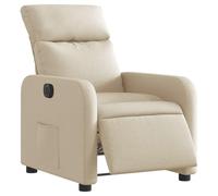 vidaXL Fauteuil inclinable électrique Crème Tissu