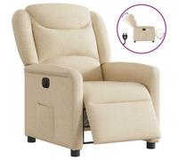 Vidaxl Fauteuil Inclinable Électrique Crème Tissu