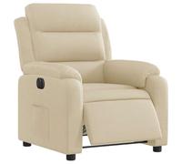 vidaXL Fauteuil inclinable électrique TV – dossier réglable, accoudoirs, tissu crème