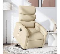 vidaXL Fauteuil inclinable électrique crème tissu