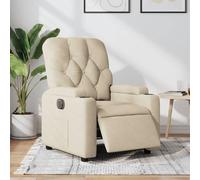 vidaXL Fauteuil inclinable électrique Crème Tissu