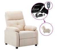 Vidaxl Fauteuil Inclinable Électrique Crème Tissu