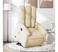 Vidaxl Fauteuil Inclinable Électrique Crème Tissu