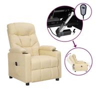 vidaXL Fauteuil inclinable électrique Crème Tissu 3098824