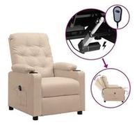 Vidaxl Fauteuil Inclinable Électrique Crème Tissu