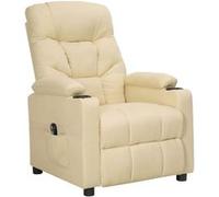 vidaXL Fauteuil inclinable électrique Crème Tissu Crème G