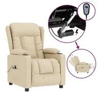 Fauteuil inclinable électrique Crème Tissu