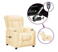 Vidaxl Fauteuil Inclinable Électrique De Massage Crème Similicuir