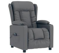 vidaXL Fauteuil Inclinable Électrique, Fauteuil de Relaxation avec Dossier et Repose-Pied, Fauteuil Releveur, Siège de Salle de Séjour Salon Intérieur, Moderne, Gris Similicuir