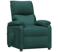 vidaXL Fauteuil Inclinable Électrique, Fauteuil de Relaxation avec Dossier et Repose-Pied, Fauteuil Releveur, Siège de Salle de Séjour Salon Intérieur, Moderne, Vert Foncé Tissu