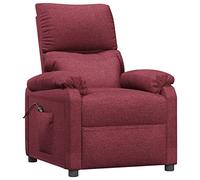 vidaXL Fauteuil Inclinable Électrique, Fauteuil de Relaxation avec Dossier et Repose-Pied, Fauteuil Releveur, Siège de Salle de Séjour Salon Intérieur, Moderne, Rouge Bordeaux Tissu
