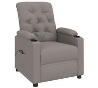 Vidaxl Fauteuil Inclinable Électrique Taupe Tissu Gris
