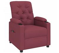 vidaXL Fauteuil Inclinable Électrique, Fauteuil de Relaxation avec Dossier et Repose-Pied, Fauteuil Releveur, Siège de Salle de Séjour Salon Intérieur, Moderne, Rouge Bordeaux Tissu