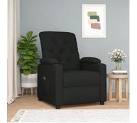 vidaXL Fauteuil Inclinable Électrique, Fauteuil de Relaxation avec Dossier et Repose-Pied, Fauteuil Releveur, Siège de Salle de Séjour Salon Intérieur, Moderne, Noir Tissu