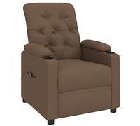vidaXL Fauteuil Inclinable Électrique, Fauteuil de Relaxation avec Dossier et Repose-Pied, Fauteuil Releveur, Siège de Salle de Séjour Salon Intérieur, Moderne, Marron Tissu