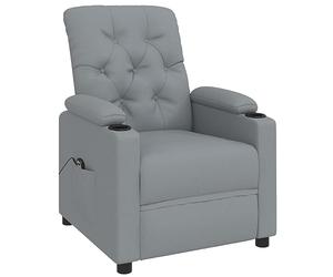 vidaXL Fauteuil Inclinable Électrique, Fauteuil de Relaxation avec Dossier et Repose-Pied, Fauteuil Releveur, Siège de Salle de Séjour Salon Intérieur, Moderne, Gris Clair Tissu