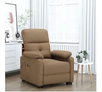 vidaXL Fauteuil Inclinable Electrique Fauteuil de Relaxation Meuble de Salon Salle de Séjour Bureau Dossier et Repose-Pied Réglables Marron Tissu