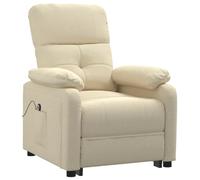 vidaXL Fauteuil inclinable électrique Dossier et repose-pied réglables tissu crème