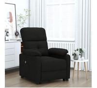 vidaXL Fauteuil Inclinable Electrique Fauteuil de Relaxation Meuble de Salon Salle de Séjour Bureau Dossier et Repose-Pied Réglables Noir Tissu