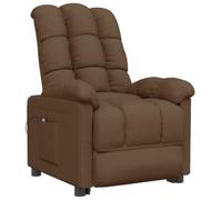 vidaXL Fauteuil Inclinable Electrique Fauteuil de Relaxation Meuble de Salon Salle de Séjour Bureau Appui-tête et Repose-Pied Réglables Marron Tissu