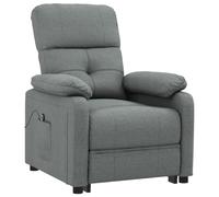 vidaXL Fauteuil Inclinable Electrique Fauteuil de Relaxation Meuble Salon Salle de Séjour Bureau Dossier et Repose-Pied Réglables Gris Foncé Tissu