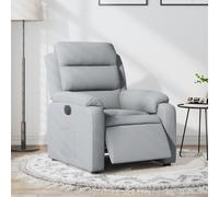 vidaXL Fauteuil inclinable électrique – Relaxation, dossier et accoudoirs, tissu gris clair