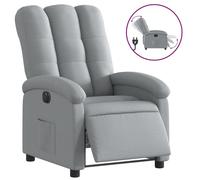 vidaXL Fauteuil inclinable électrique Gris clair Tissu