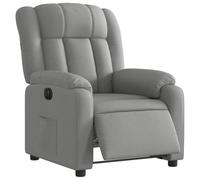 vidaXL Fauteuil inclinable électrique, relax avec dossier et accoudoirs, gris clair tissu