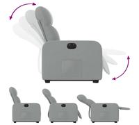 Vidaxl Fauteuil Inclinable Électrique Gris Clair Tissu Gris