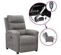 Vidaxl Fauteuil Inclinable Électrique Gris Clair Tissu Gris